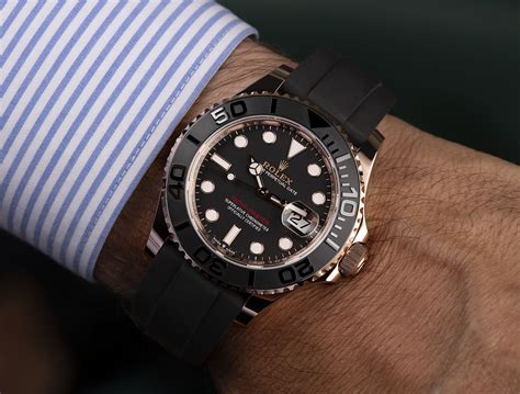 rolex yachtmaster rose gold black|Rolex yacht master gold price.